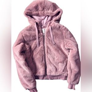 Athleta Faux Fur Ritual Jacket in Dogwood Mauve 💗 Size XXS